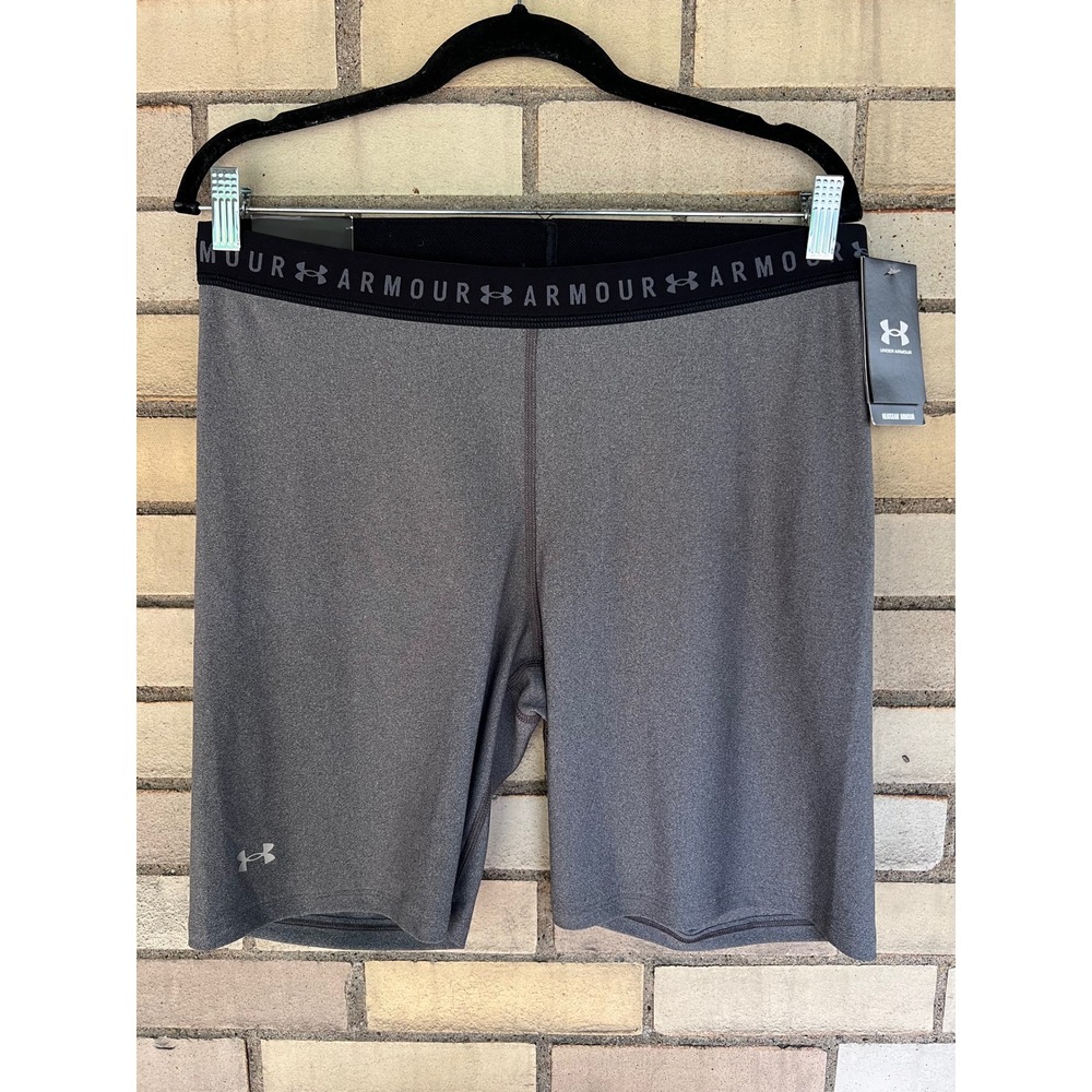 Under Armour HeatGear Gray High Rise Compression Bike Shorts Size XL Women's NWT